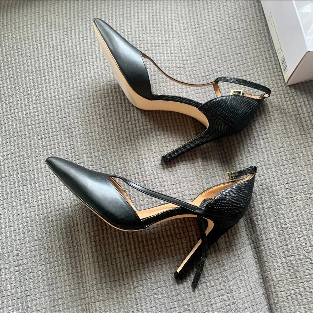 Calvin Klein Brandy T-Strap Leather Stiletto - Picture 2 of 10